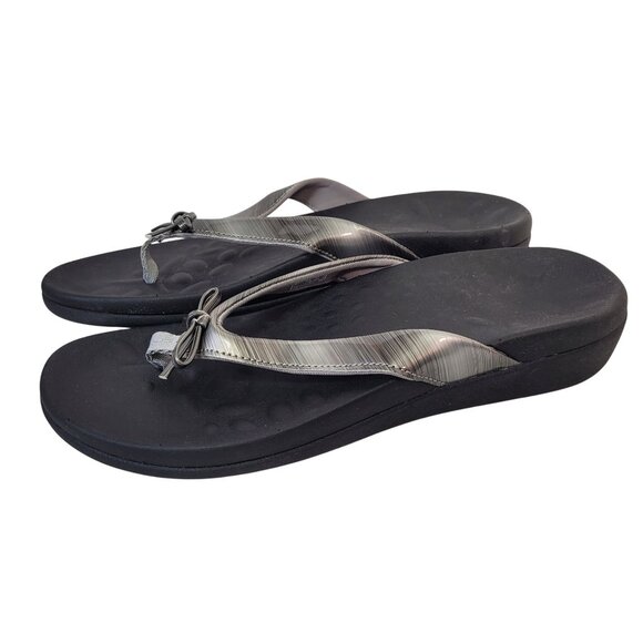 Megnya Women's Orthopedic Flip-Flops With Metallic Strap & Arch Support Size 7.5 - Picture 4 of 12